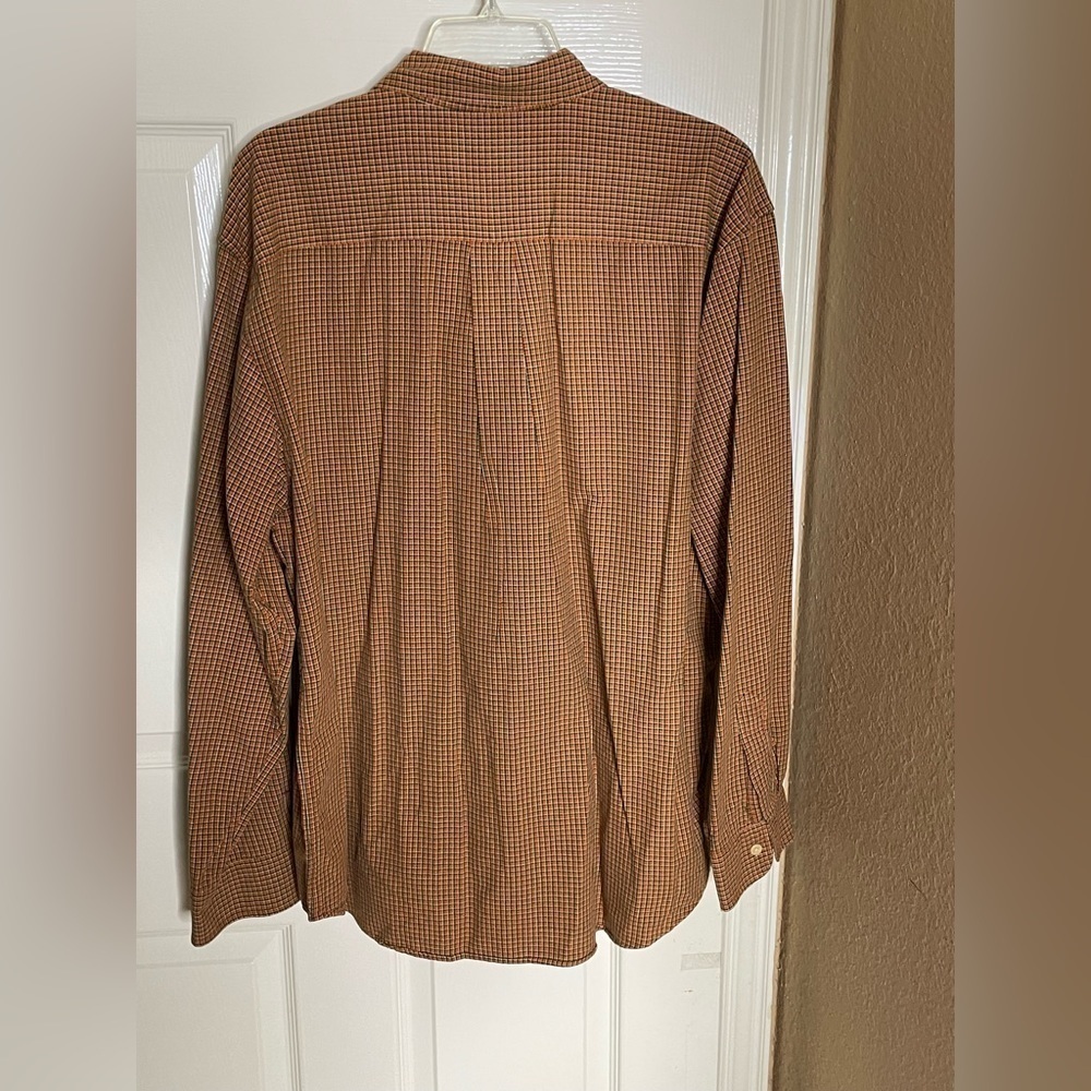 Vintage Abercrombie &Fitch Orange Check L shirt - Picture 7 of 9
